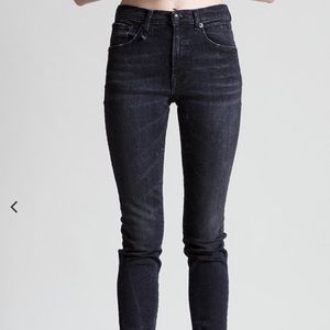 R13 Black Marble High Rise Skinny Jean